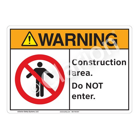 ANSI/ISO Compliant Warning/Construction Area Safety Signs Indoor/Outdoor Plastic (BJ) 12 X 18